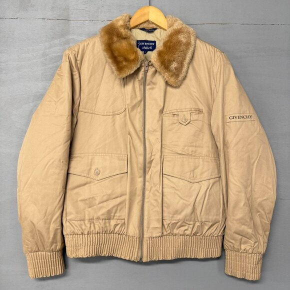 Vintage Givenchy for‎ Chesa 70s Aviator Fur Collar Bomber Jacket Size 46 - Picture 1 of 8